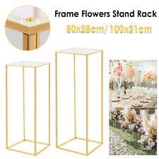80/100cm Metal Flower Stand Rectangular Centrepiece Pedestal Wedding Decor UK