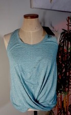 Calia By Carrie Underwood Womens Nile Blue Cloud Flow Wrap Front Tank Top Medium