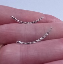 925 Sterling Silver Hammered Curved Ear Vine Climber Crawler Stud Earrings UK