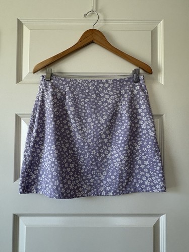 Purple floral mini skirt - purple, size