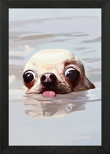 Swimming chihuahua meme framed - swimming,