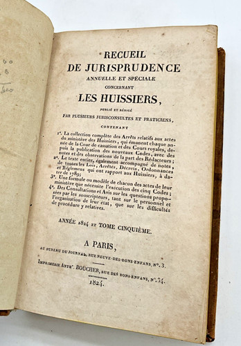 1824 antique french law - french, book