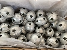 Box of Christmas Silver Bells - 37  bells for crafts and decorations