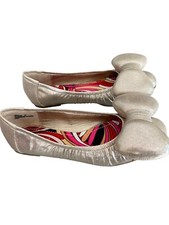 Bamboo Ballet Flats Silver Metallic With Silver Puffer Bow 7.5#mini Mouse#casual