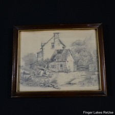 Antique Pencil Drawing Country