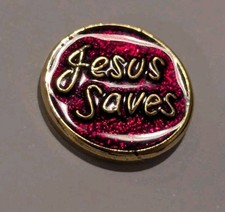 Jesus Saves Vintage Enamel Pin