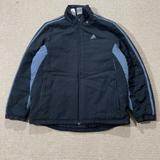 Adidas Puffer Jacket Boys 13-14 Years Large Black Quilted Coat