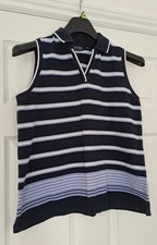 Maine Navy Striped Sleeveless