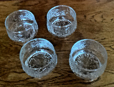 FOUR X VINTAGE RAVENHEAD GLASS SIESTA BARK EFFECT SUNDAE DISHES/DESERT BOWLS