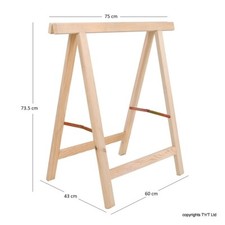 2 Wooden Folding Trestles (max load 100kg each) for a garden, workshop - grade B