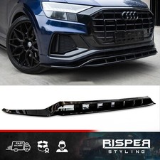 FOR AUDI Q8 S LINE 2018 - 2023 - RISPER FRONT SPLITTER LIP IN GLOSS BLACK