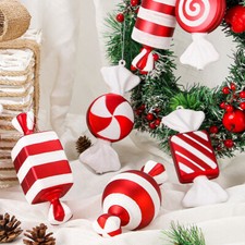 Giant White Red Glitter Candy