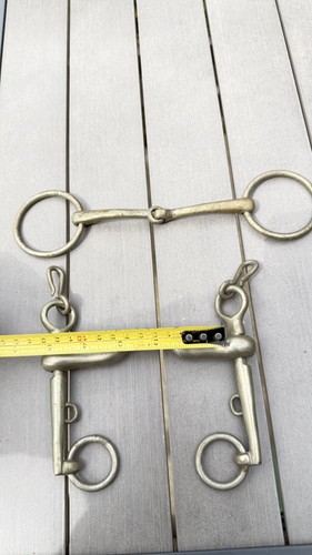 Vintage nickel horse bits - horse,