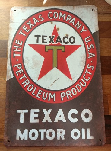 Texaco motor oil - oil, distressed