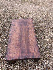 Hardwood Indian Moroccan Metal Brass Banding Coffee Table 