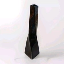 Twisted Black Ceramic Vase 