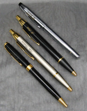 Set of 3 Parker Pens Plus One Cross Ballpoint Lid Classic Twist Click 'Engraved'