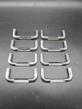Set Of 8 Vintage Glass And Chrome Drawer Pull Handles 1960s 8.5cm Long