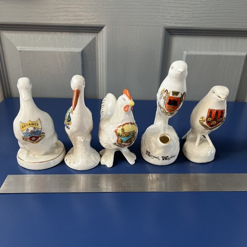 Crested china birds job lot - crested,