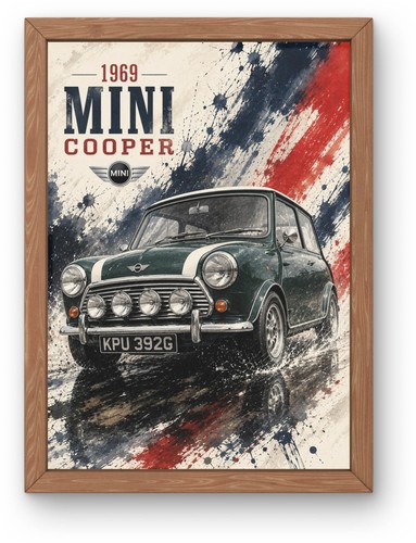 1969 mini cooper poster - mini,