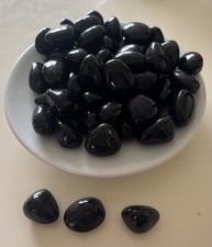 VINTAGE 53 x Black Glass Nuggets  / Stones, 270g