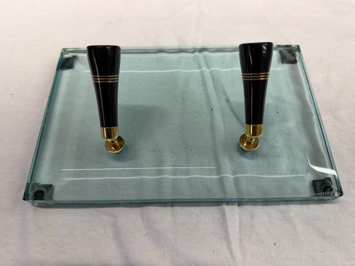 Omas glass desk - desk, pen