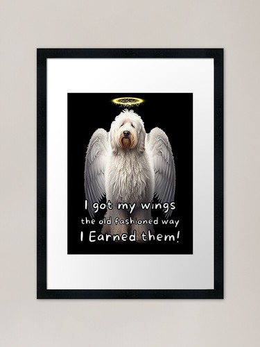 Angel dogs komondor framed - angel,