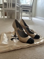 Gina London Nude Black Cap Toe