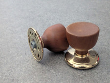 Vintage Gainsborough Fine Quality Door Furniture Wooden & Brass Door Knobs New 