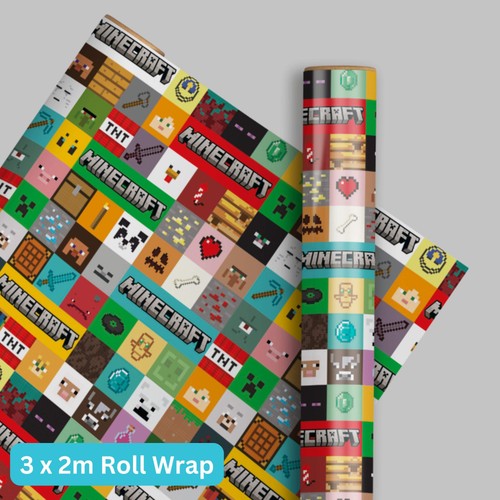 Minecraft gift wrap roll - wrap, 2m