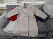 F&F Tesco Women's Double Breasted Coat Beige Xl 20-22