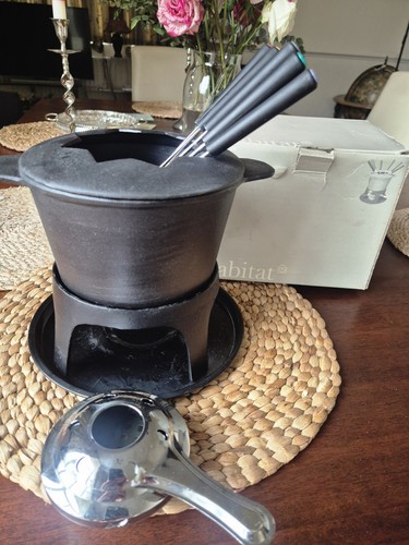 Cast iron fondue set - cast,