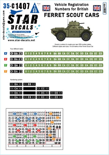 Star decals ferret scout - ferret, car
