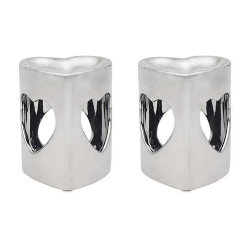 Silver hearts tea light - silver,