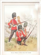 1890 Military Lithograph – 87th Royal Irish Fusiliers – G. D. Giles –...