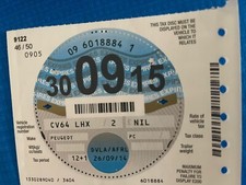 30:09:2015 GREAT BRITIAN ROAD TAX DISC VERY  RARE ????NEVER PRINT AGAIN.