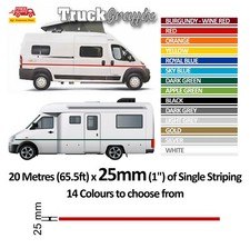 Motorhome Campers Graphics - Stripes 25mm stickers Decals includes GOLD & SILVER