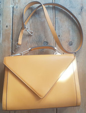 Zara Yellow Mustard  Medium Shoulder City Bag Gold Hardware New