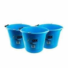 3 x OX-P112315/3 Pro Tough 15L Bucket Blue - Trade Bucket - Multi Use