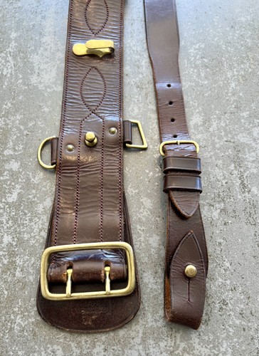 Vtg military brown leather - vtg,