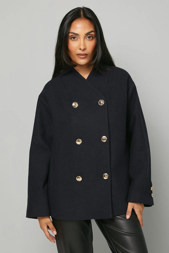Wallis navy coat - navy, womens