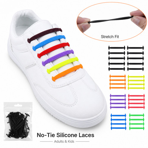 Silicone shoe laces tie - shoe, no