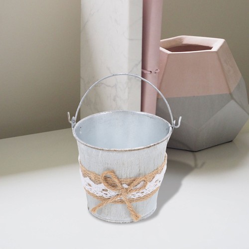 Iron flower bucket vintage - bucket,