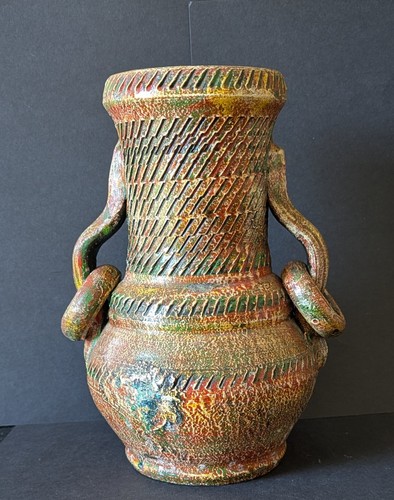 Vintage ceramic amphora vase - ceramic,