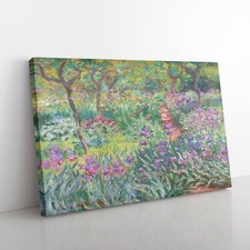 Garden In Giverny By Claude Monet Canvas Wall Art Print Framed Picture Decor