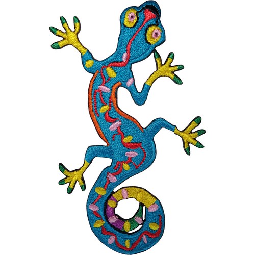 Gecko lizard embroidered iron - gecko,