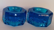 Blue Glass Pair Victorian