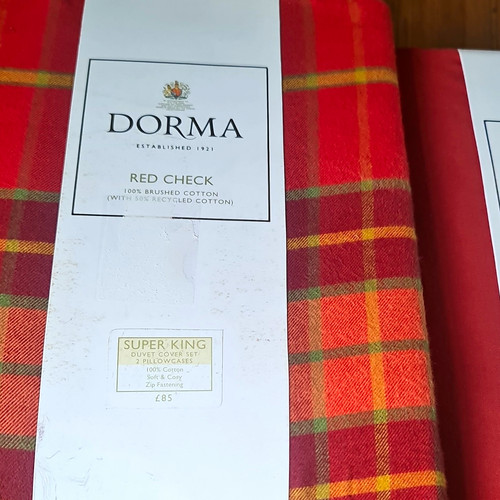 Dorma red check super king - red,