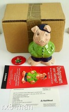 RARE WADE COUSIN WESLEY NATWEST PIGGY BANK MONEY BOX + BOX/BADGE/PAMPHLET & SLIP