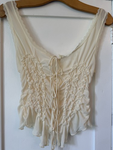 Zara gathered cream top - gathered, with